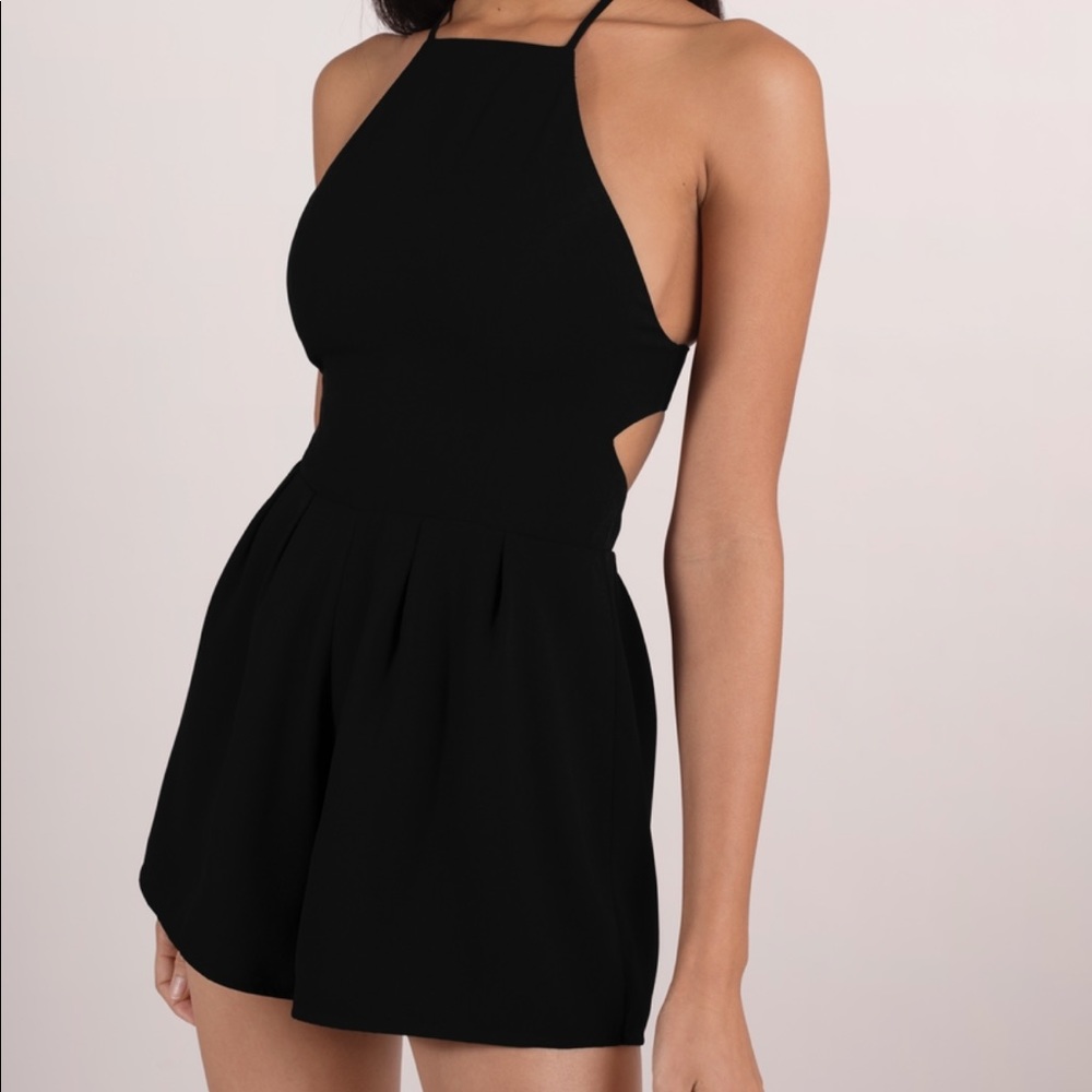 Tobi Analee Black cross back Formal romper- size S